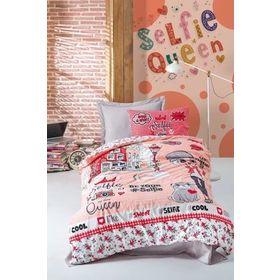 Cotton Box Junior Selfie Kırmızı Tek Kişilik Nevresim Takımı