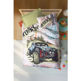 Cotton Box Junior Tek Kişilik Lastikli Çarşaflı Adventure Yeşil Nevresim Takımı