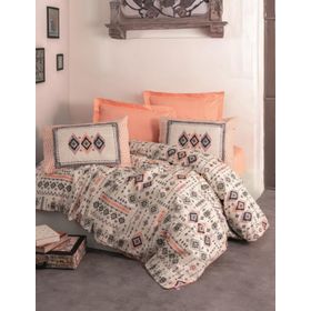 Cotton Box Kateri Somon Etnich Çift Kişilik 200x220 cm Nevresim Takımı