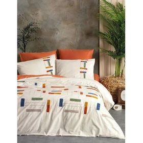 Cotton Box Katy Tarçın Puff Nakışlı Ranforce Çift Kişilik Nevresim Takımı