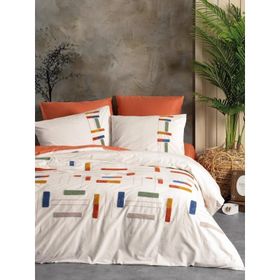 Cotton Box Katy Tarçın Puff Nakışlı Ranforce Çift Kişilik Nevresim Takımı