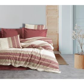 Cotton Box Kenway Bordo Line Çift Kişilik Nevresim Takımı
