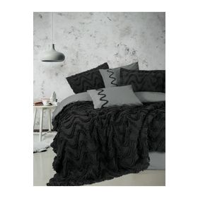 Cotton Box Limi Viggo Siyah Yatak Örtülü Çift Kişilik Nevresim Takımı