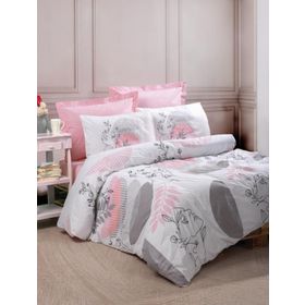 Cotton Box Line Art Pretty Pembe Çift Kişilik Nevresim Takımı
