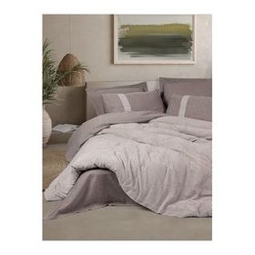 Cotton Box Linje Kahve Ribbed Çift Kişilik 200x220 cm Nevresim Takımı