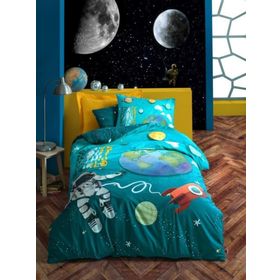 Cotton Box Little Astronaut Turkuaz Tek Kişilik Nevresim Takımı