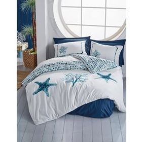 Cotton Box Maritime Çift Kişilik Star Lacivert Nevresim Takımı