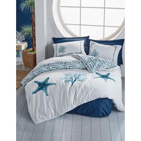 Cotton Box Maritime Çift Kişilik Star Lacivert Nevresim Takımı