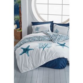 Cotton Box Maritime Çift Kişilik Star Lacivert Nevresim Takımı