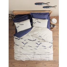 Cotton Box Maritime Larum Lacivert Çift Kişilik 200x220 cm Nevresim Takımı