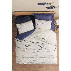 Cotton Box Maritime Larum Lacivert Çift Kişilik 200x220 cm Nevresim Takımı