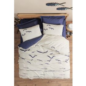 Cotton Box Maritime Larum Lacivert Çift Kişilik 200x220 cm Nevresim Takımı