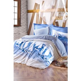 Cotton Box Maritime Pusla Mavi Tek Kişilik Nevresim Takımı