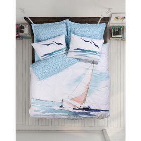 Cotton Box Maritime Sail Mavi Çift Kişilik Nevresim Takımı
