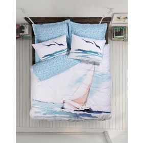 Cotton Box Maritime Sail Mavi Çift Kişilik Nevresim Takımı