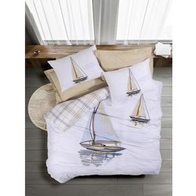 Cotton Box Maritime Wind Bej Nevresim Takımı Çift Kişilik