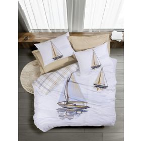 Cotton Box Maritime Wind Bej Nevresim Takımı Çift Kişilik