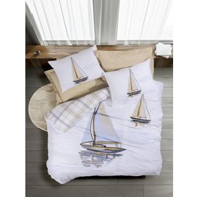 Cotton Box Maritime Wind Bej Nevresim Takımı Çift Kişilik