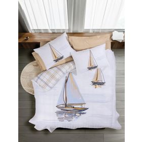 Cotton Box Maritime Wind Bej Tek Kişilik Nevresim Takımı