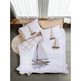 Cotton Box Maritime Wind Bej Tek Kişilik Nevresim Takımı
