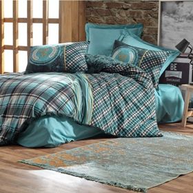 Cotton Box Masculine Enrico Petrol Çift Kişilik Nevresim Takımı