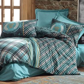 Cotton Box Masculine Enrico Petrol Çift Kişilik Nevresim Takımı