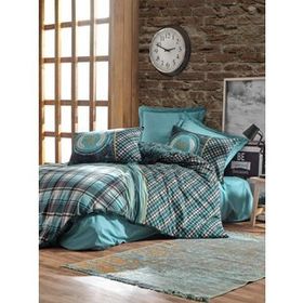 Cotton Box Masculine Enrico Petrol Çift Kişilik Nevresim Takımı