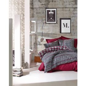 Cotton Box Masculine Jonas Bordo Çift Kişilik Nevresim Takımı