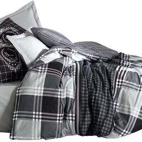 Cotton Box Masculine Ramos Antrasit Çift Kişilik Nevresim Takımı