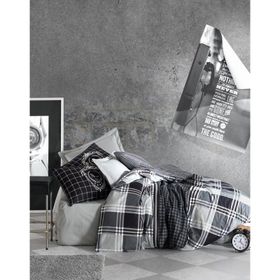 Cotton Box Masculine Ramos Antrasit Çift Kişilik Nevresim Takımı