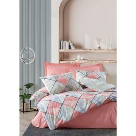 Cotton Box Modelıne Ranforce Tetragon Pembe Tek Kişilik Nevresim Takımı