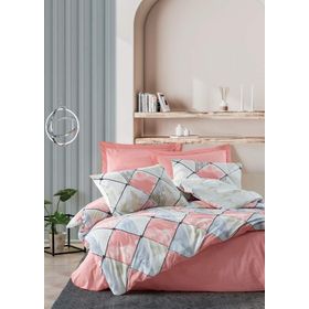 Cotton Box Modelıne Ranforce Tetragon Pembe Tek Kişilik Nevresim Takımı