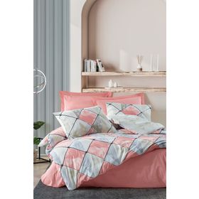 Cotton Box Modelıne Ranforce Tetragon Pembe Tek Kişilik Nevresim Takımı