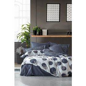 Cotton Box Modern Çift Kişilik Orva Indigo Nevresim Takımı