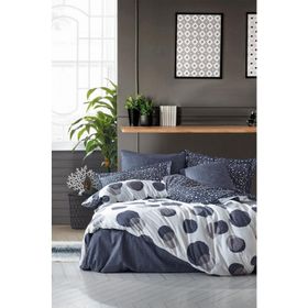 Cotton Box Modern Çift Kişilik Orva Indigo Nevresim Takımı