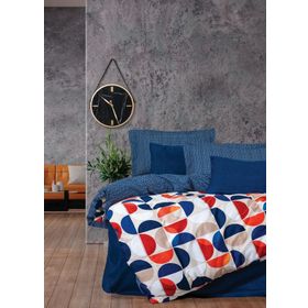 Cotton Box Modern Ranforce Ring Mavi Nevresim Takımı Çift Kişilik