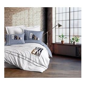 Cotton Box Mood Forever Gri Nakışlı Ranforce Çift Kişilik Nevresim Takımı