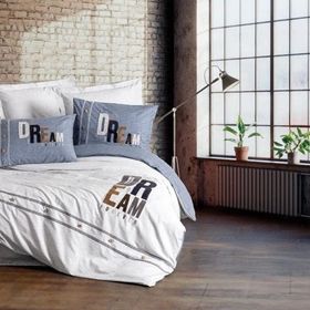 Cotton Box Mood Forever Gri Nakışlı Ranforce Çift Kişilik Nevresim Takımı