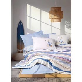 Cotton Box Moreno Mavi Maritime Çift Kişilik 200x220 cm Nevresim Takımı