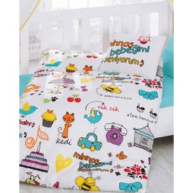 Cotton Box Mutlu Bebek Beyaz Bebek Nevresim Takımı