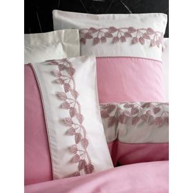 Cotton Box Nakışlı Saten Çift Kişilik Niobe Pembe Nevresim Takımı