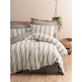 Cotton Box Natureforce İpliği Boyalı Tek Kişilik Neoma Vizon 160x220 cm Nevresim Takımı