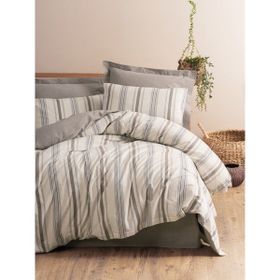 Cotton Box Natureforce İpliği Boyalı Tek Kişilik Neoma Vizon 160x220 cm Nevresim Takımı