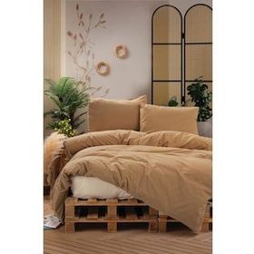 Cotton Box Neat Bej Krem Çift Kişilik 200x220 cm Nevresim Takımı