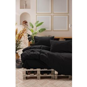 Cotton Box Neat Poplin Siyah Çift Kişilik Nevresim Takımı