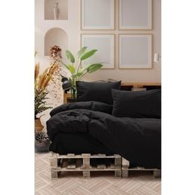 Cotton Box Neat Poplin Siyah Çift Kişilik Nevresim Takımı