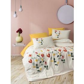 Cotton Box Nella Hardal Puff Nakışlı Ranforce Çift Kişilik Nevresim Takımı