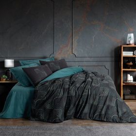 Cotton Box Noche Petrol Dark Çift Kişilik 200x220 cm Nevresim Takımı