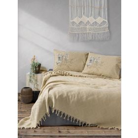 Cotton Box Origin Jakarlı Cappuccino Çift Kişilik Pike Takımı