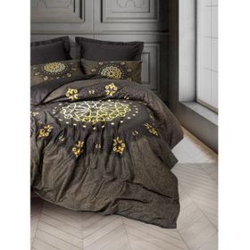 Cotton Box Palace Saray Modeli Pamuk Saten Çift Kişilik Togay Antrasit 4 Yastıklı Nevresim Takımı